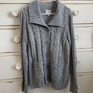 St. John's Bay Gray Cable Knit Cardigan